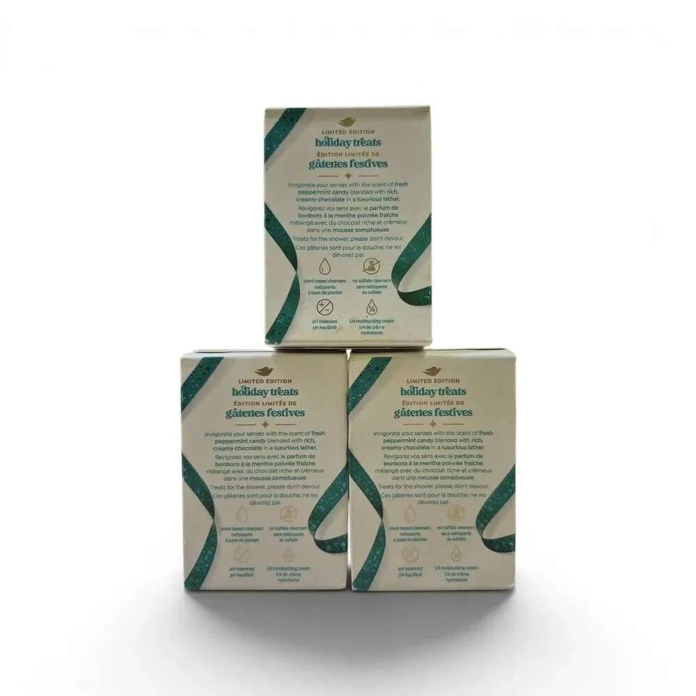3 Pack Dove Peppermint Bark Beauty Bar 3.75oz Holiday Limited Edition 4 Soap